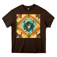 Chocolate Brown native american aztec seamless pattern Heavy Core Tee - BundleAndBundleShop
