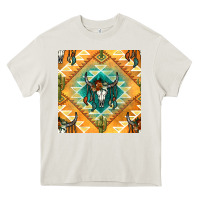 Cream native american aztec seamless pattern Heavy Core Tee - BundleAndBundleShop