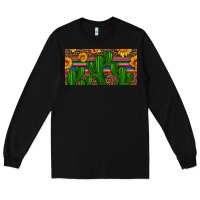 Black sunflowers and cactus license plate Long Sleeve Tee - Artiststas