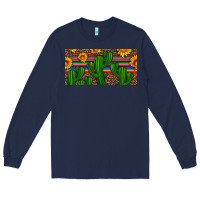 Navy sunflowers and cactus license plate Long Sleeve Tee - Artiststas