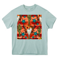 Arona bull skull cactus seamless pattern Heavy Core Tee - BundleAndBundleShop
