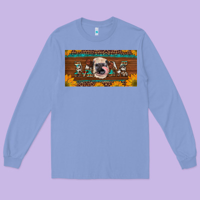 Western Heifer Mom With Sunflowers And Turquoise License Plate Long Sleeve Tee Designed By Artiststas