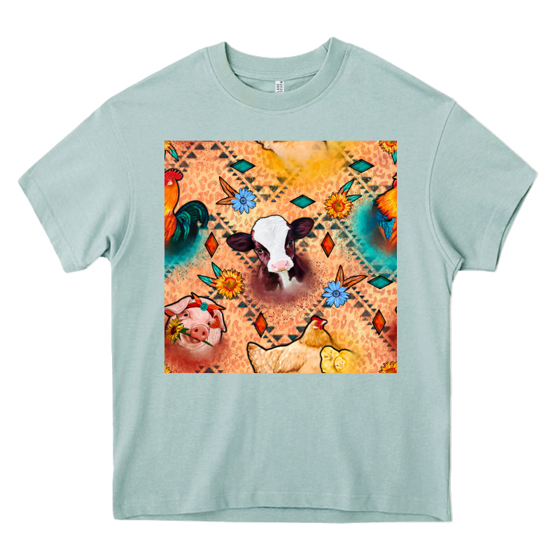 Western Farm Animals Seamless Pattern Heavy Core Tee by BundleAndBundleShop | Teevron