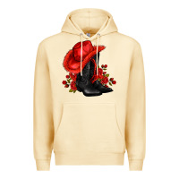 Pina Colada valentines day cowboy boots red  and roses Premium Hoodie - AdoDesignShop