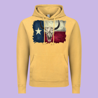 Distressed Tesas Flag Vintage Hoodie Designed By Barkaloodesign