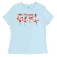 Baby Blue Girl balloon Ladies Tee - Artiststas