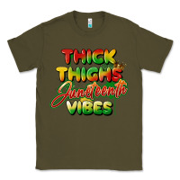 Army Green thick thighs juneteenth vibes Classic Tee - FaDigitalArtStudio