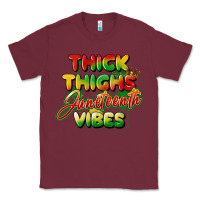 Burgundy thick thighs juneteenth vibes Classic Tee - FaDigitalArtStudio