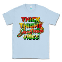 Dusty Blue thick thighs juneteenth vibes Classic Tee - FaDigitalArtStudio
