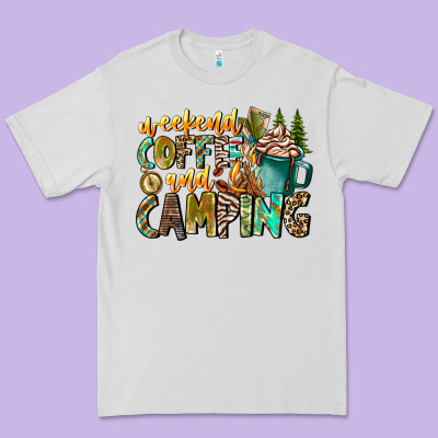 Weekends Coffee And Camping Premium Tee Designed By Cowhidedigitalart