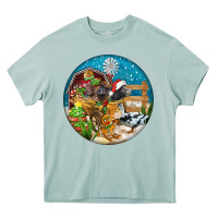 Arona Christmas  farm animals Heavy Core Tee - FaDigitalArtStudio