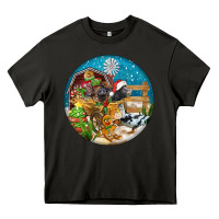 Asphalt Christmas  farm animals Heavy Core Tee - FaDigitalArtStudio