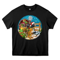 Black Christmas  farm animals Heavy Core Tee - FaDigitalArtStudio