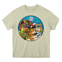 Mossy Christmas  farm animals Heavy Core Tee - FaDigitalArtStudio