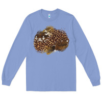 Colony Blue leopard cowhide glitter patches Long Sleeve Tee - Artiststas