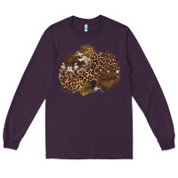 Plum leopard cowhide glitter patches Long Sleeve Tee - Artiststas