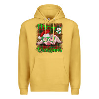Antique Gold merry christmas baby pig Premium Hoodie - RanaPortraitStore