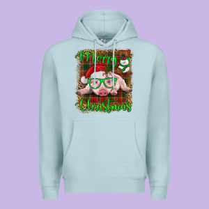 Merry Christmas Baby Pig Premium Hoodie Designed By Ranaportraitstore