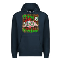 Navy merry christmas baby pig Premium Hoodie - RanaPortraitStore