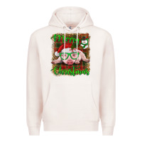 Pale Pink merry christmas baby pig Premium Hoodie - RanaPortraitStore