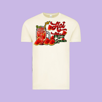 Hot Mom Summer Watermelon Vintage Tee Designed By Racoondesign