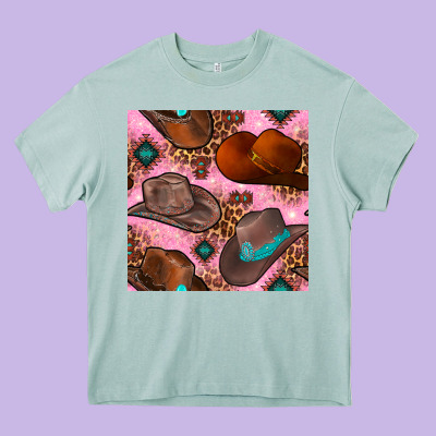 Western Cowboy Hat Seamless Pattern Heavy Core Tee Designed By Bundleandbundleshop
