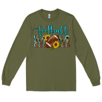 Army Green western leopard camouflage sunflowers  glitter mom football Long Sleeve Tee - Artiststas