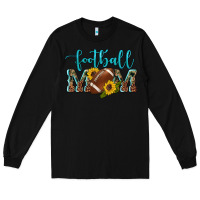 Black western leopard camouflage sunflowers  glitter mom football Long Sleeve Tee - Artiststas