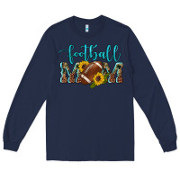 Navy western leopard camouflage sunflowers  glitter mom football Long Sleeve Tee - Artiststas