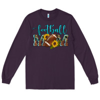 Plum western leopard camouflage sunflowers  glitter mom football Long Sleeve Tee - Artiststas
