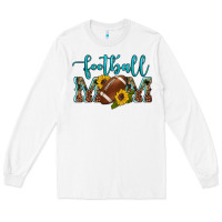 White western leopard camouflage sunflowers  glitter mom football Long Sleeve Tee - Artiststas