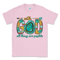 Bubblegum Pink with god all things are possible with turquoise gemstone bbs Classic Tee - BundleAndBundleShop