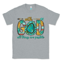 Heather Grey with god all things are possible with turquoise gemstone bbs Classic Tee - BundleAndBundleShop