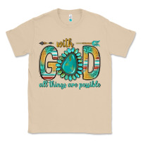 Mushroom with god all things are possible with turquoise gemstone bbs Classic Tee - BundleAndBundleShop