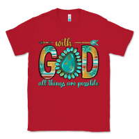 Red with god all things are possible with turquoise gemstone bbs Classic Tee - BundleAndBundleShop