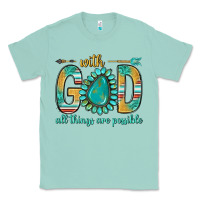 Seafoam with god all things are possible with turquoise gemstone bbs Classic Tee - BundleAndBundleShop