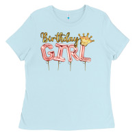 Baby Blue Birthday girl balloon Ladies Tee - Artiststas