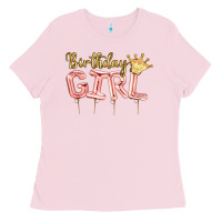 Bubblegum Pink Birthday girl balloon Ladies Tee - Artiststas