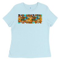 Baby Blue Thanksgiving Turkey Truck Ladies Tee - Artiststas