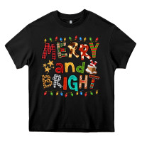 Black Merry And Bright Heavy Core Tee - FaDigitalArtStudio