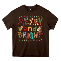 Chocolate Brown Merry And Bright Heavy Core Tee - FaDigitalArtStudio