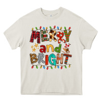 Cream Merry And Bright Heavy Core Tee - FaDigitalArtStudio