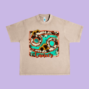 Cancer Turquoise Cowhide Urban Heavy Tee Designed By Ranaportraitstore