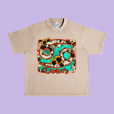 Cancer Turquoise Cowhide Urban Heavy Tee Designed By Ranaportraitstore