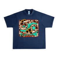 Navy cancer turquoise cowhide Urban Heavy Tee - RanaPortraitStore