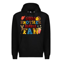 Black little brother biggest fan Premium Hoodie - AdoDesignShop