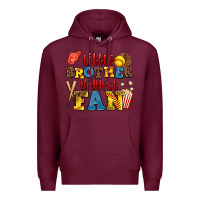 Burgundy little brother biggest fan Premium Hoodie - AdoDesignShop