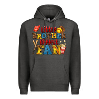 Charcoal Heather little brother biggest fan Premium Hoodie - AdoDesignShop
