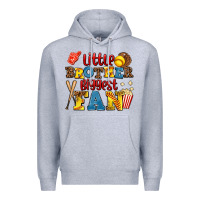 Heather Grey little brother biggest fan Premium Hoodie - AdoDesignShop