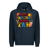 Navy little brother biggest fan Premium Hoodie - AdoDesignShop